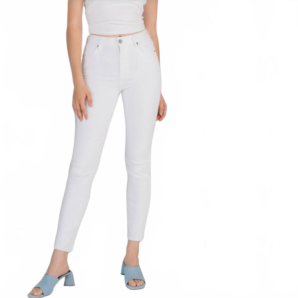 NEW HIDDEN tracey high rise straight leg jean in white